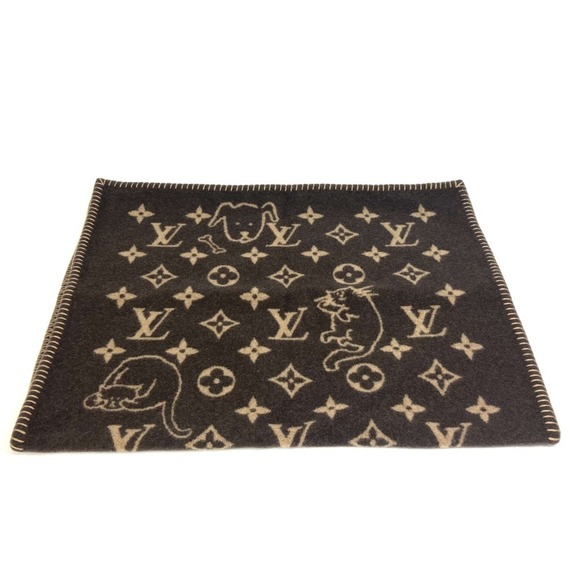 LOUIS VUITTON MP2260 Couverture Small Catgram Blanket Cat Wool Cashmere Men's... - Picture 1 of 8
